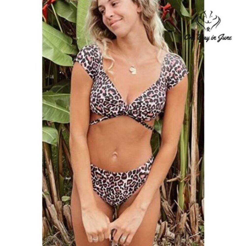 Prettygarden Crop Off Shoulder Bikini Swimsuit Size M